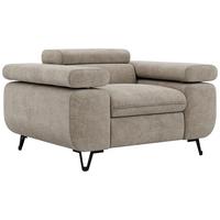 SESSEL PETER 1 - Greige Stukture - Greige/Schwarz, Textil/Metall (126/76/99cm) - MKS
