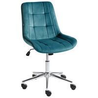 BÜROSTUHL Samtstoff Blaugrün Melrose - Jadegrün, Textil (60/82/60cm) - Beliani