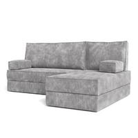 ECKSOFA NOTIA modulares Boneless Sofa mit Schlaffunktion Hellgrau Kordstoff - Hellgrau, Textil (200/120cm) - MASSENO