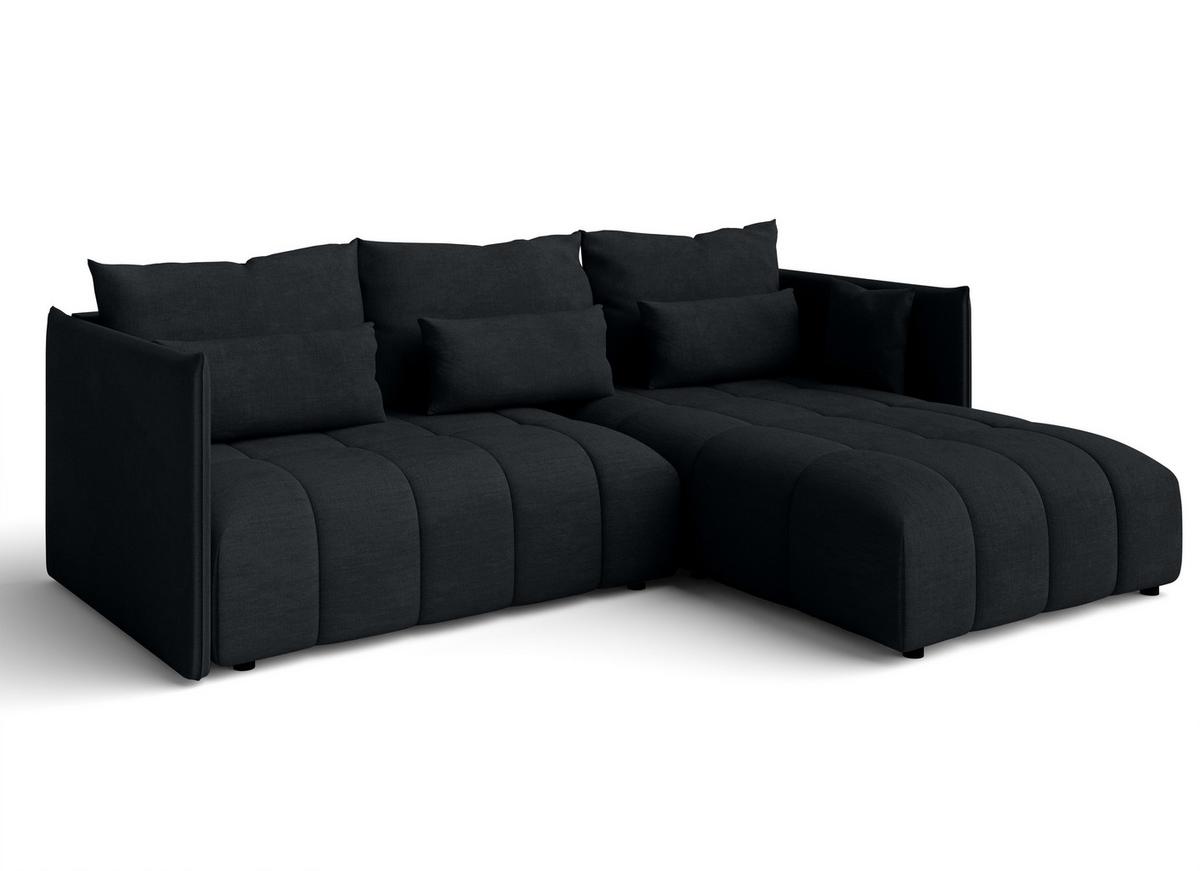 ECKSOFA L Form Cosmova Schwarz 248/180/83 cm mit Schlaffunktion - Schwarz, Kunststoff/Textil (248/180cm) - AX Living