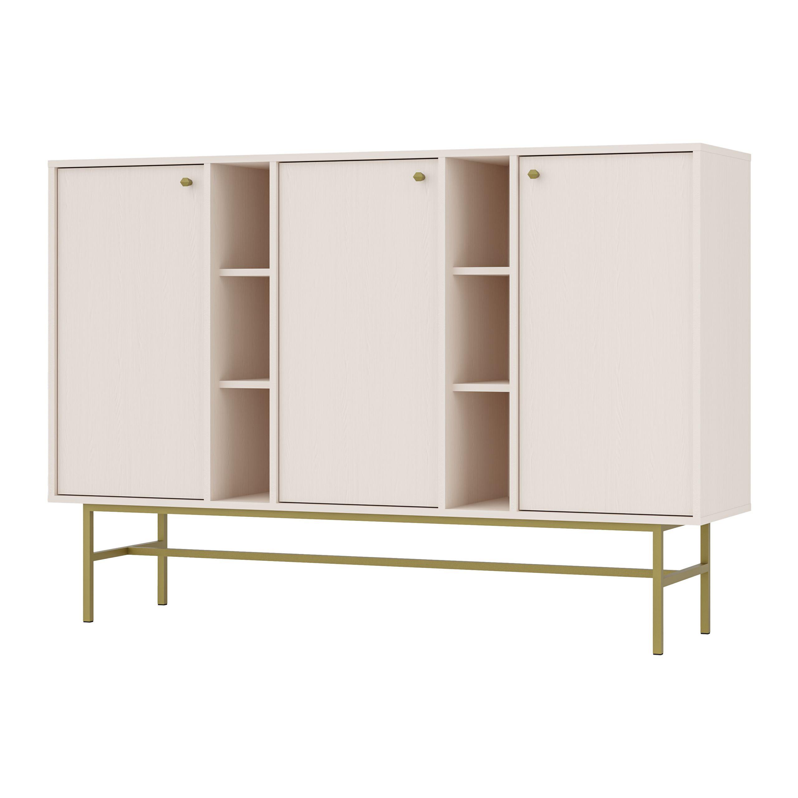 SIDEBOARD TORINO 158/108/41 cm mit 3 Türen Beige - Beige, Holzwerkstoff (158/108/41cm) - MASSENO