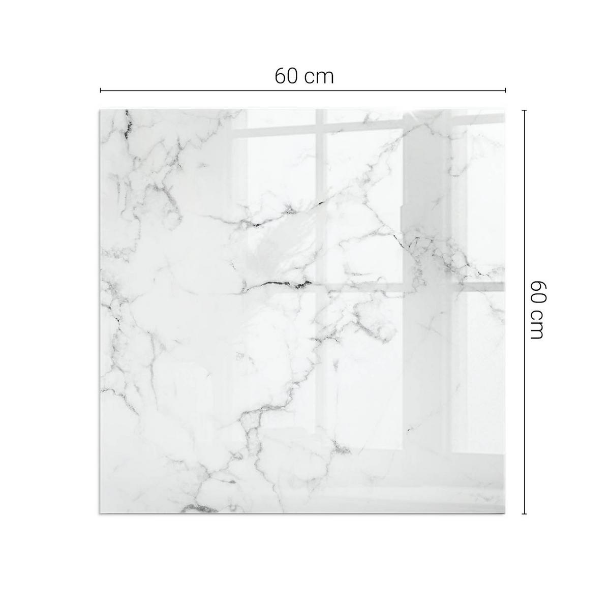 GLASPLATTE für Kamin 60x60 cm - Weiß, Glas (60/60/0.4cm) - TULUP