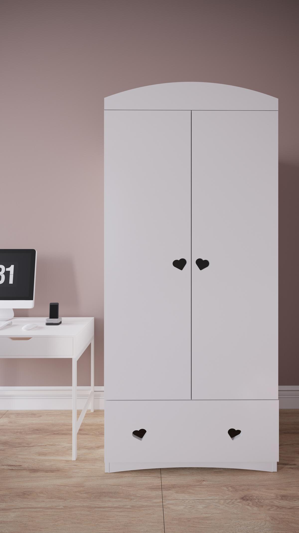 KINDERKLEIDERSCHRANK Julia - Weiß, Holzwerkstoff (36/187/90cm) - RAUMHIRSCH FURNITURE