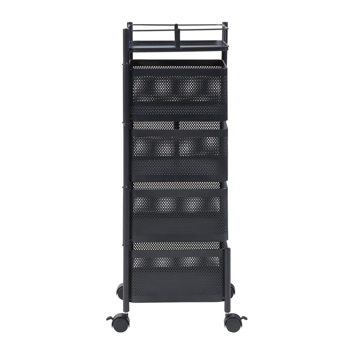 ROLLWAGEN Sunndal - Schwarz, Metall (27/79.5/27cm) - [en.casa]