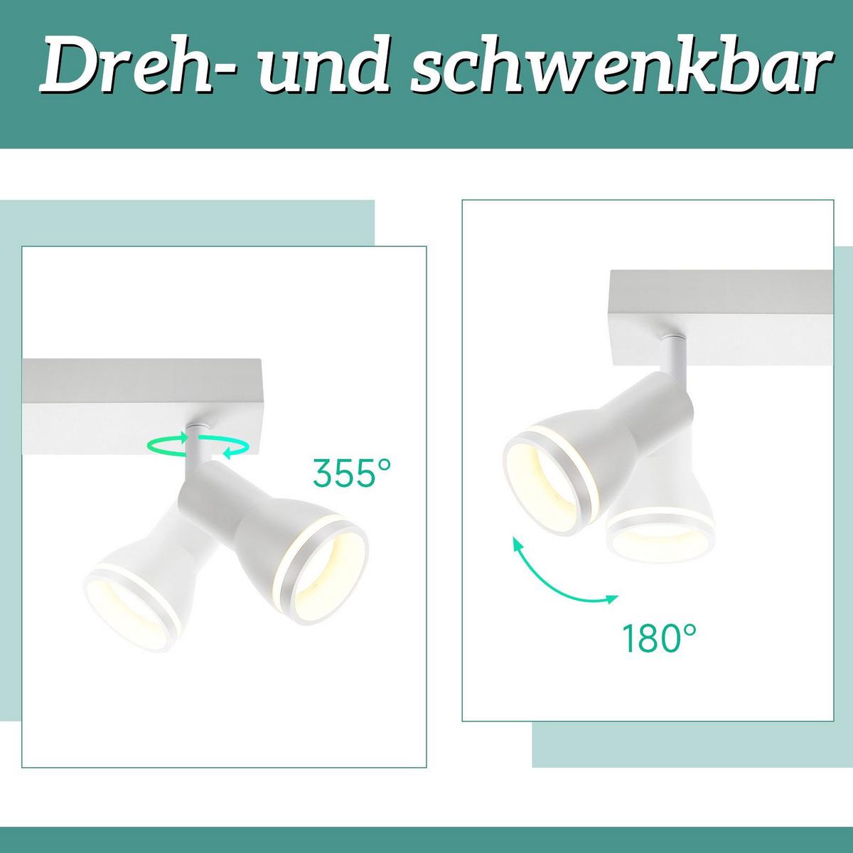 DECKENSTRAHLER Herford 3-flammig 42/5/15.7 cm - Weiß, Metall (42/5/15.7cm) - Nettlife