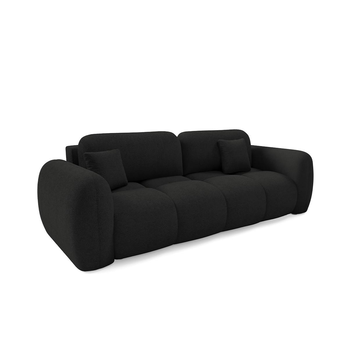 SOFA Livio 3 Sitzplätze Schwarz - Schwarz, Holz (270/95/121cm) - Petits-meubles