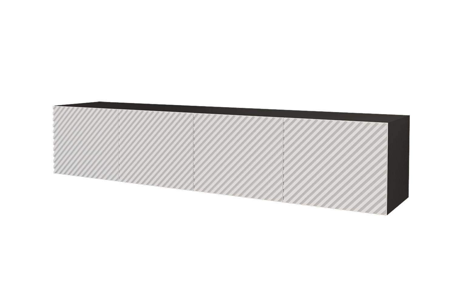 LOWBOARD ZENO-W 2x100x40x40 cm - Schwarz / Weiß - Weiß, Holzwerkstoff (200/40/40cm) - ALTDECOR