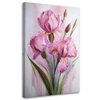 WANDBILD irisblüten rosa - Pink, Textil (40/60cm) - Feeby