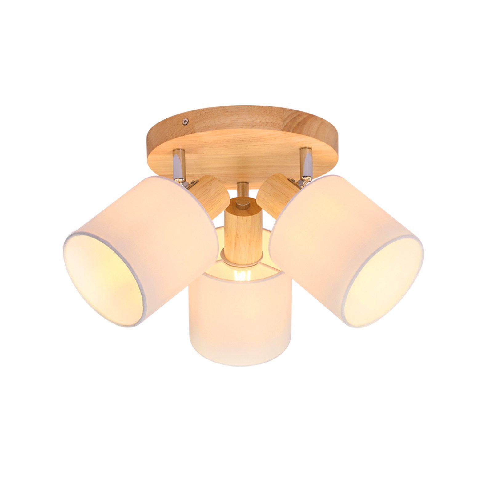 DECKENSTRAHLER Kaiserslautern 3-flammig 20/20/21 cm - Braun, Textil (20/20/21cm) - Nettlife