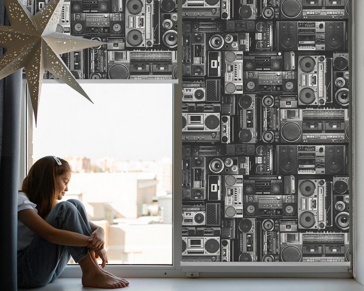 INNENROLLO - Fensterrollo - Rollo - 100x180 cm - Radiolautsprecher - Grau, Kunststoff (100/180/0.5cm) - TULUP