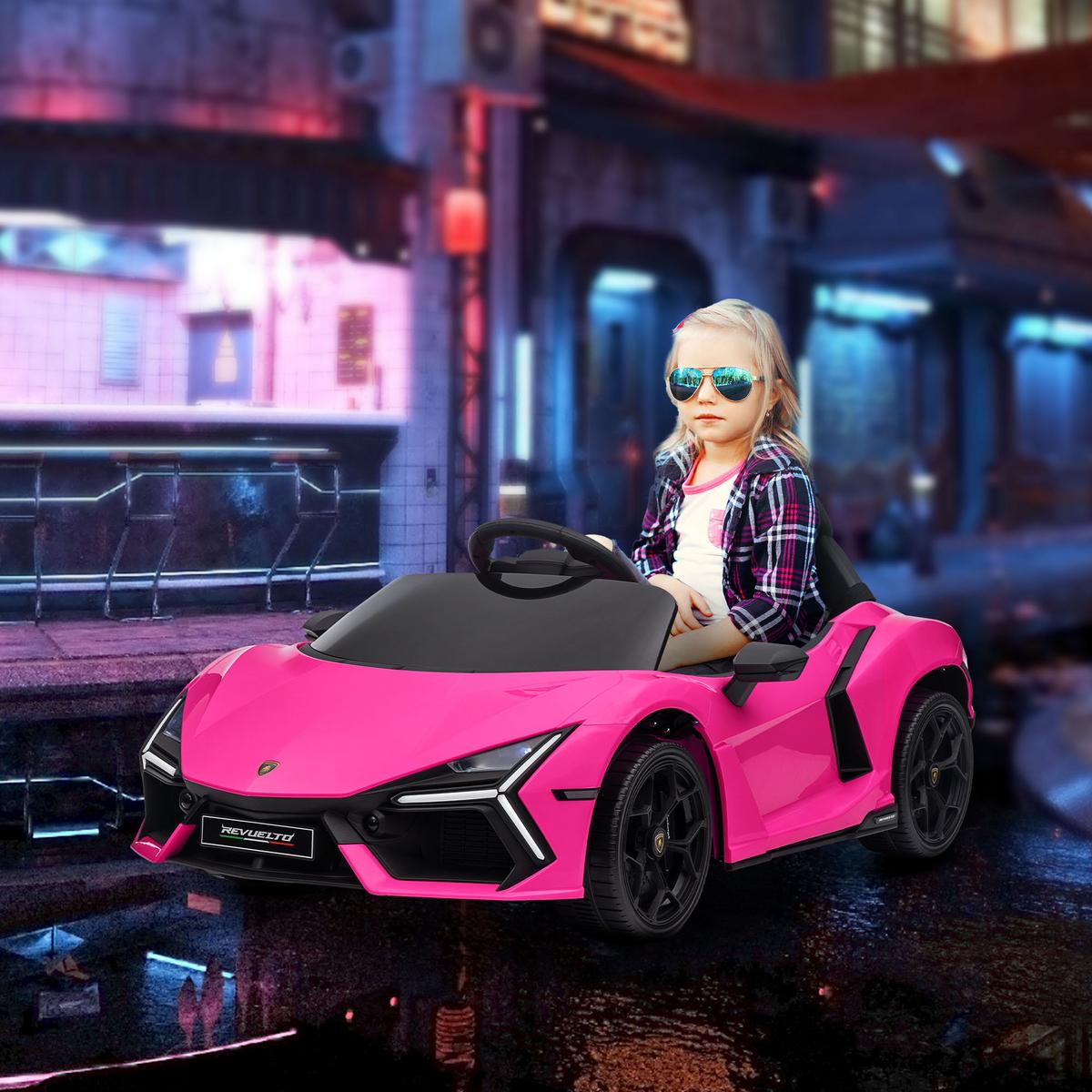 KINDER Elektroauto 12V Kinderauto mit 2,4G Fernbedienung, Musik, Rosa - Rosa, Metall (105/60/40cm) - AIYAPLAY