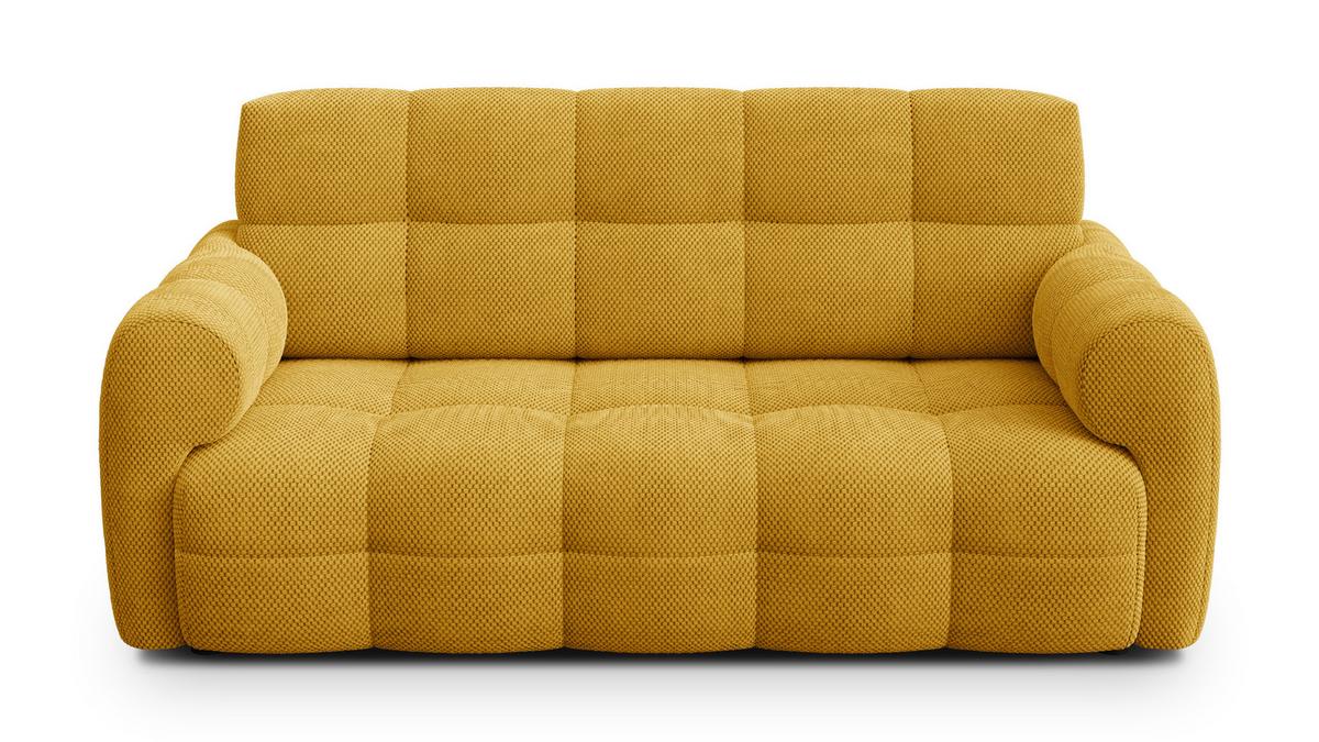 SOFA MELLOW 2,5-Sitzer, safran - Gelb/Schwarz, Holz/Textil (183/87/98cm) - Wozimo