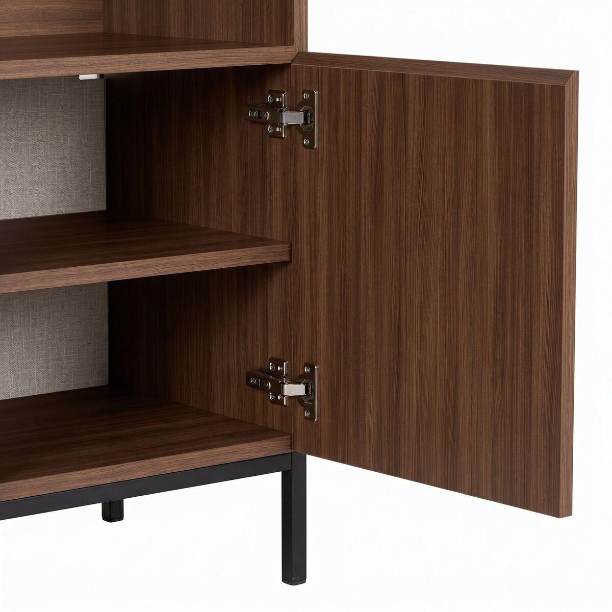 SIDEBOARD 2 Türen Fach Kaschmir- und Holzdekor 40/80/80 cm - Naturfarben, Holzwerkstoff (40/80/44cm) - Calicosy