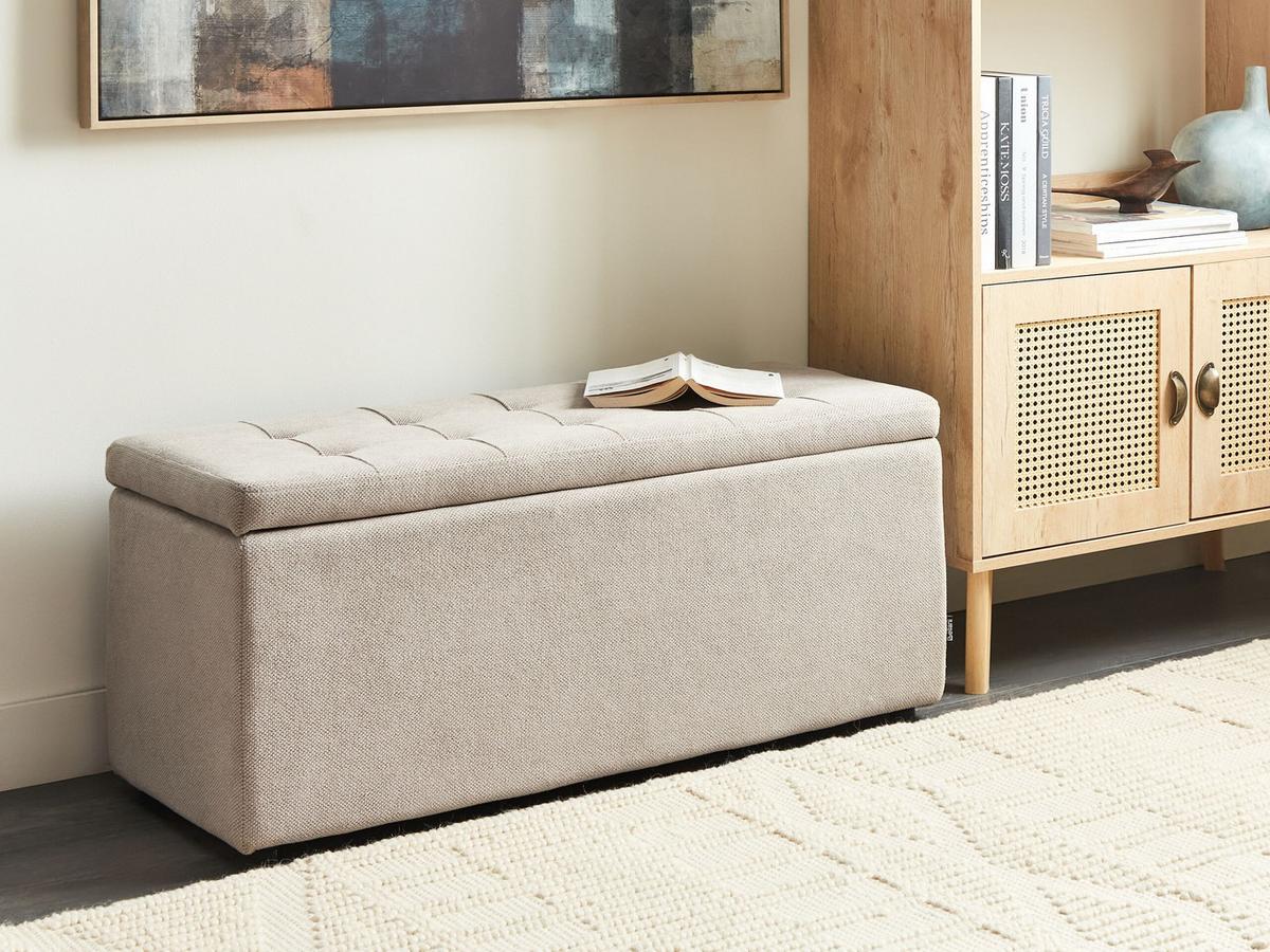 OTTOMANE mit Stauraum Stoff Taupe Orem - Taupe, Textil (100/42/40cm) - Beliani