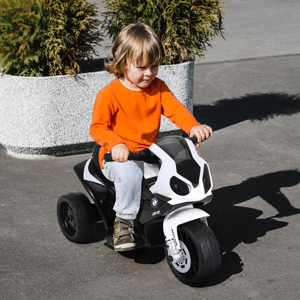 ELEKTRO Kindermotorrad Dreirad Kinderfahrzeug Lizenziert von BMW 18-36 Monate - Schwarz, Kunststoff (66/37/44cm) - HOMCOM
