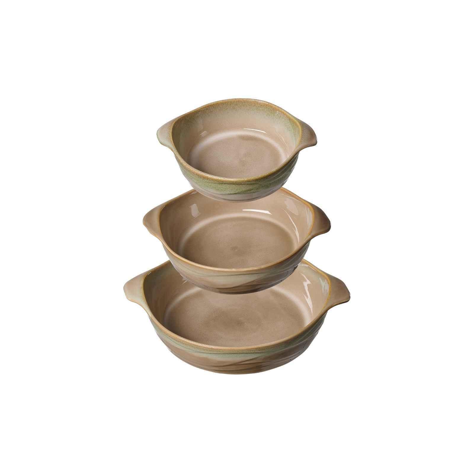 AUFLAUFFORMEN-SET RUND Tortosa braun 3-tlg. - Braun, Keramik (2/2/2cm) - Ritzenhoff Breker