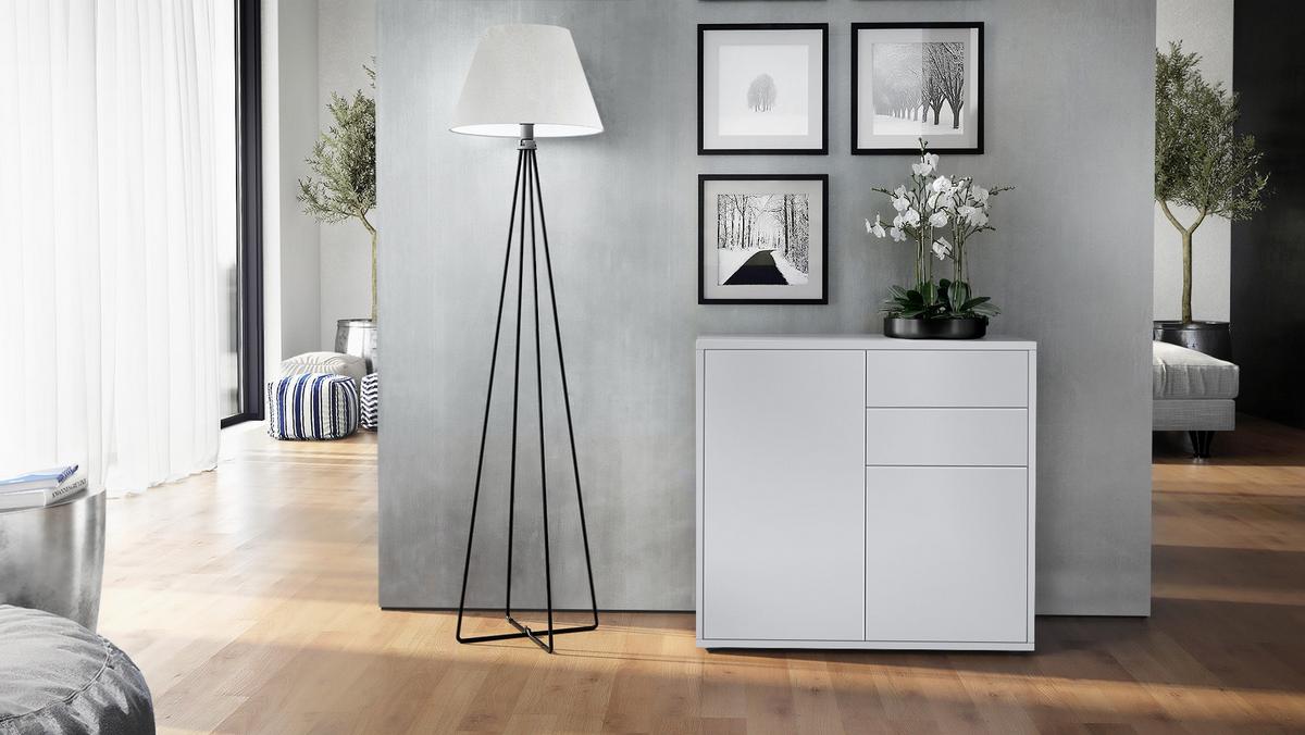 KOMMODE Ben Front in Weiß matt - Weiß, Holzwerkstoff (79/74/36cm) - Vladon