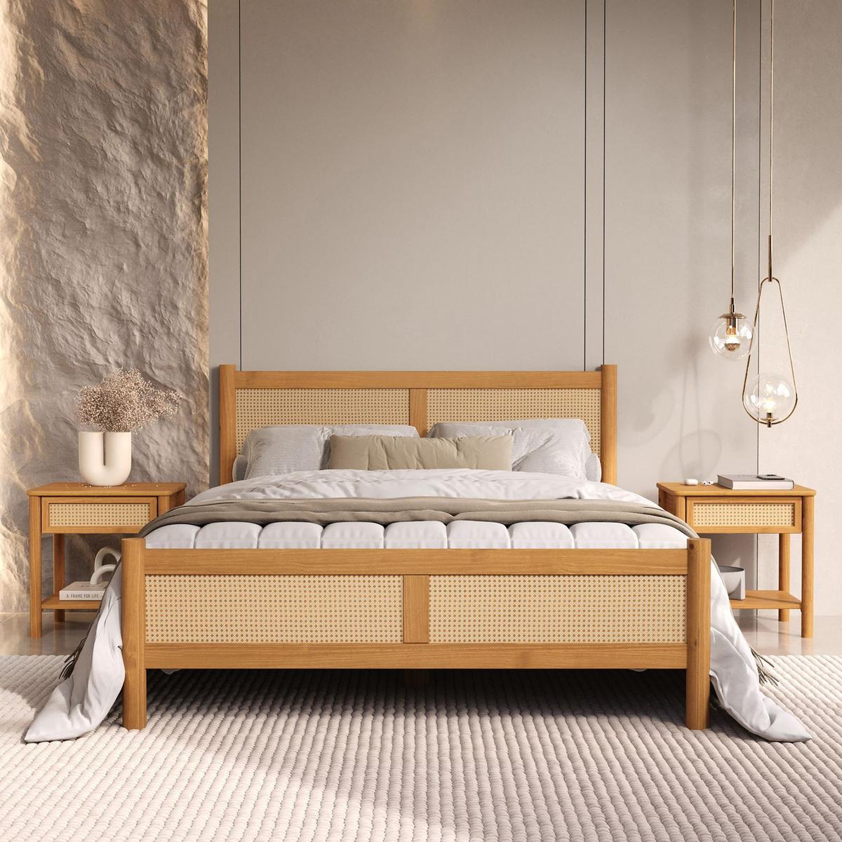 MASSIVHOLZBETT CEFIRA 140x190 cm Eiche - Eichefarben, Holz (140/190cm) - IDIMEX