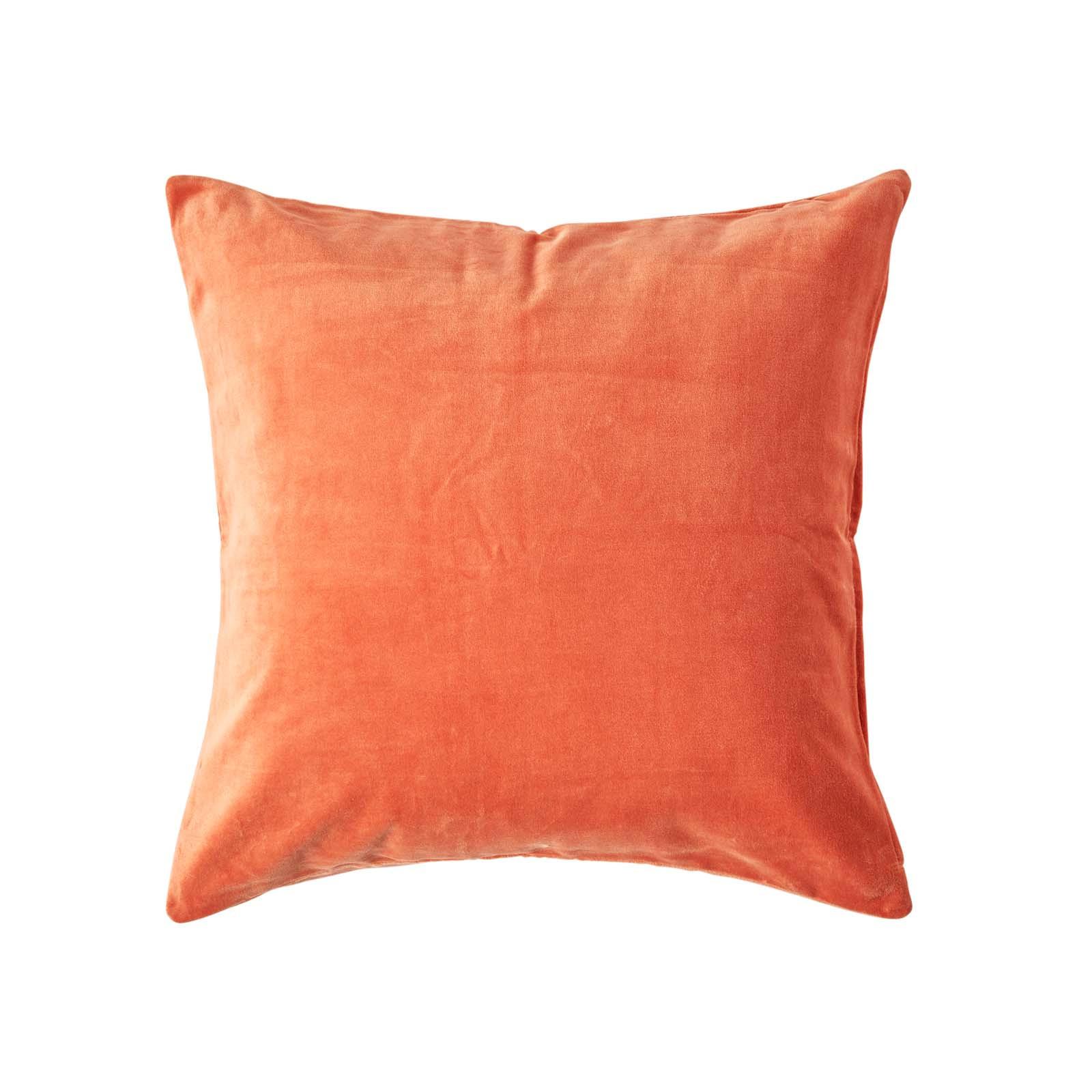 KISSENHÜLLE Baumwollsamt orange 40/40 cm - Orange, Textil (40/40cm) - Homescapes