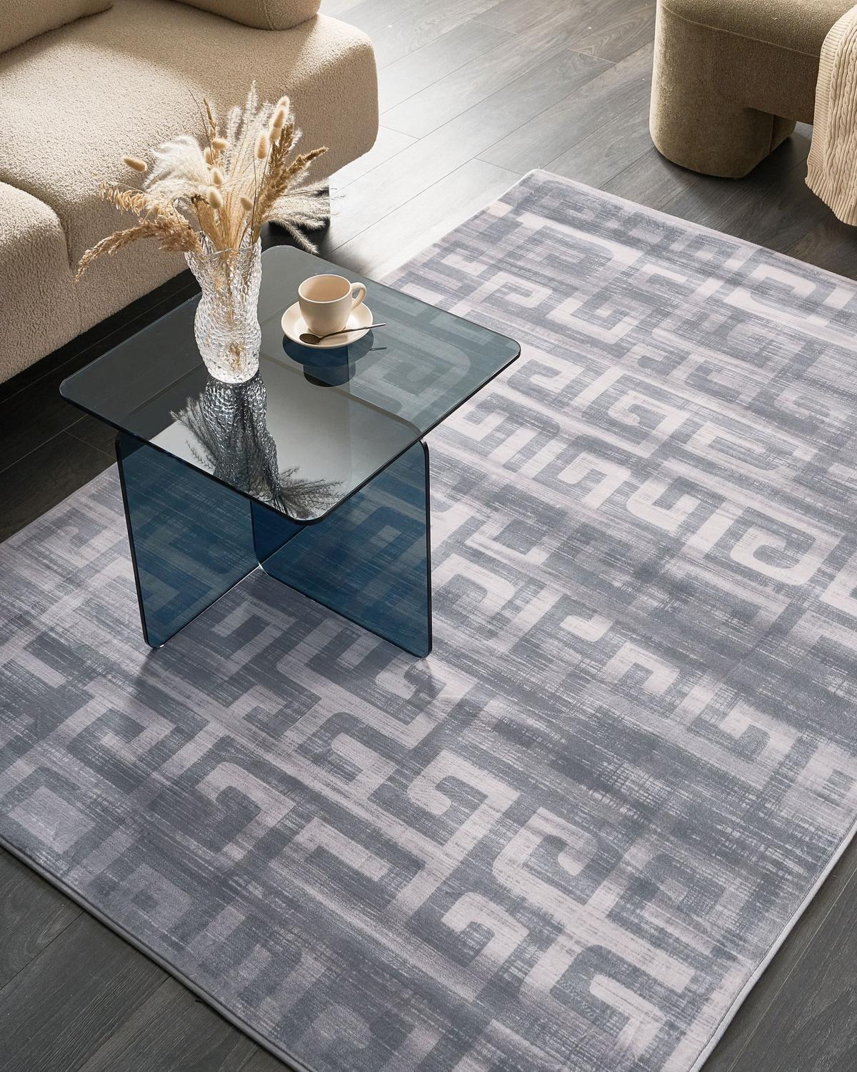 TEPPICH Grau 140/200 cm Beydag - Grau, Textil (140/200cm) - Beliani