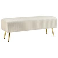 BANK Weiß Paterson - Goldfarben/Weiß, Textil (118/42/40cm) - Beliani
