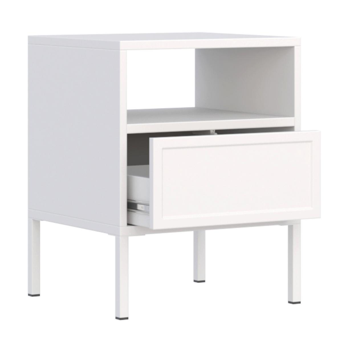 NACHTTISCH VELVETO weiß 50 cm - Weiß, Holzwerkstoff/Metall (45/54/40cm) - Selsey