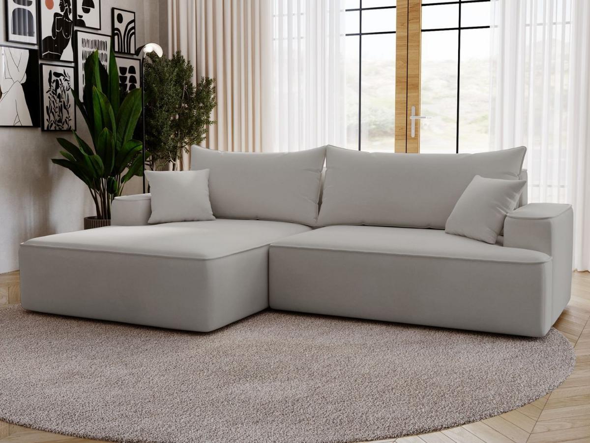 ECKSOFA California Hellgrau Links - Hellgrau, Holz/Textil (165/270cm) - Graingold