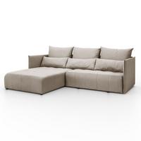 ECKSOFA APOLLO L mit Schlaffunktion und Bettkasten – linke Seite - Beige, Textil (246/188cm) - Lookway