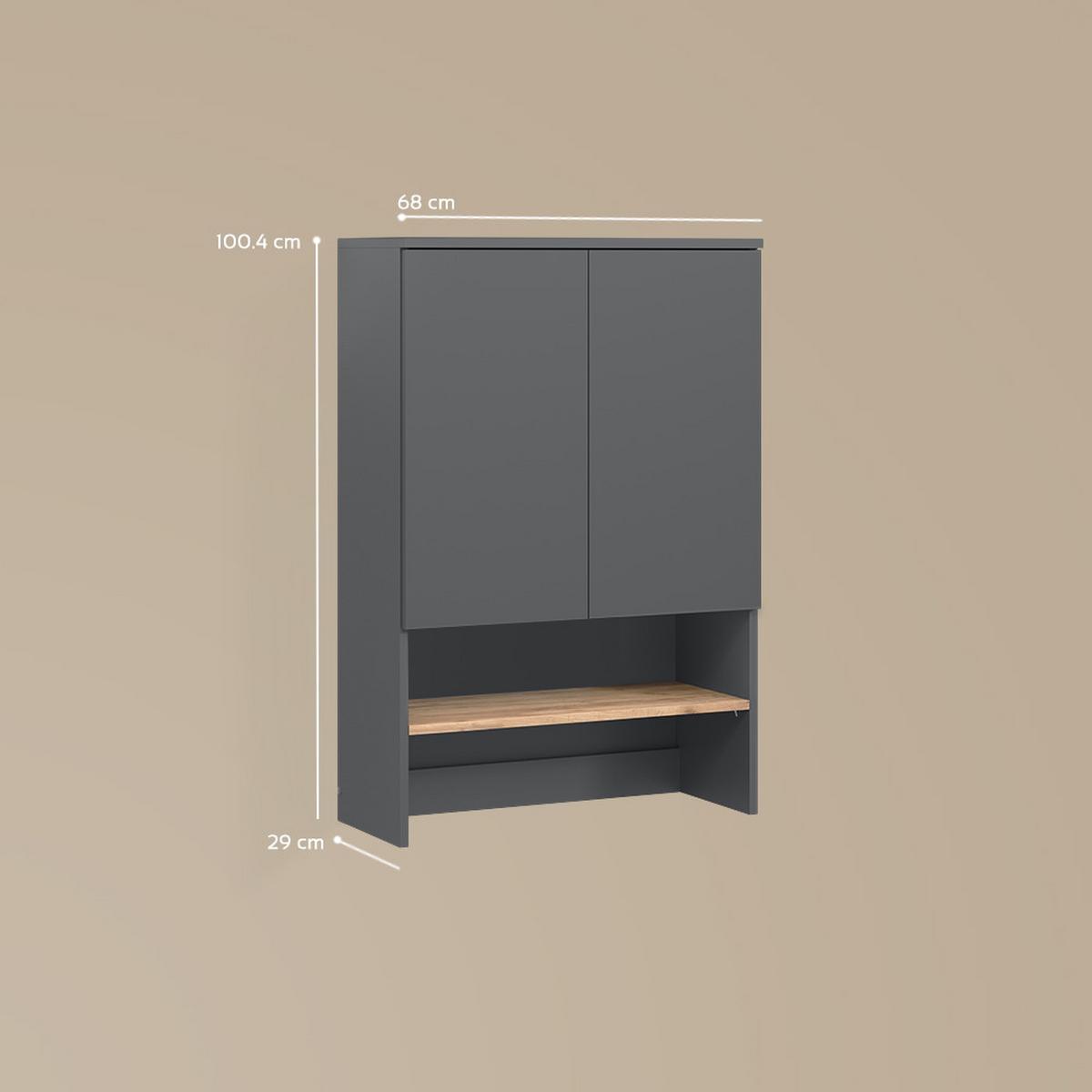 WASCHMASCHINENSCHRANK Paolina Anthrazit/Goldkraft Eiche 68 x 100.4 cm - Honigeiche/Anthrazit, Holzwerkstoff (68/100.4/29cm) - Livinity®