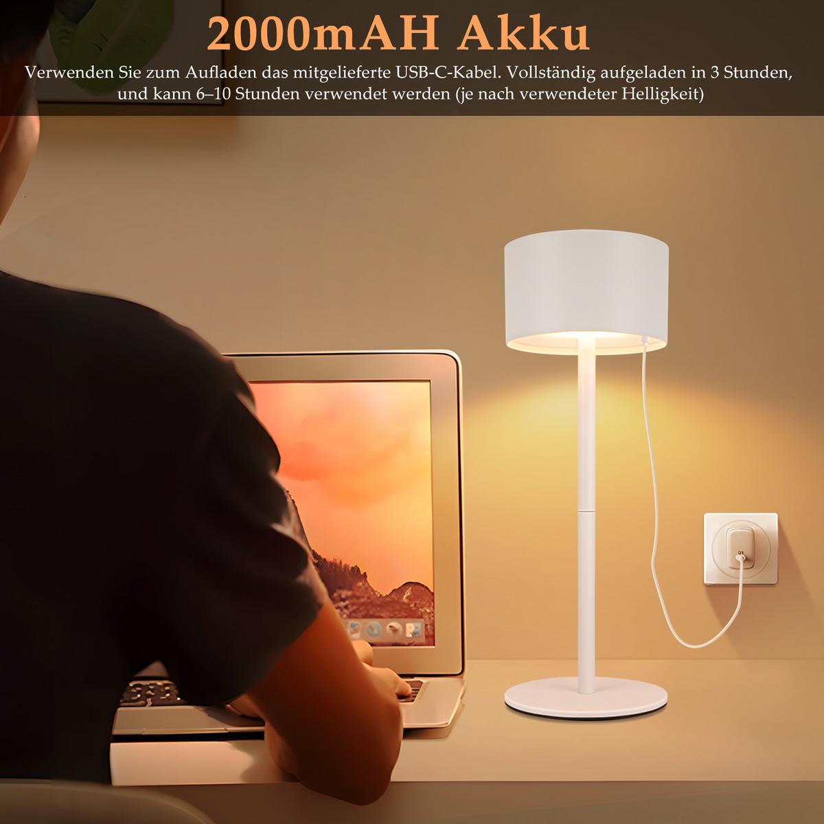 TISCHLAMPE Lagunory 9/9/25 cm - Weiß, Kunststoff/Metall (9/9/25cm) - ZMH