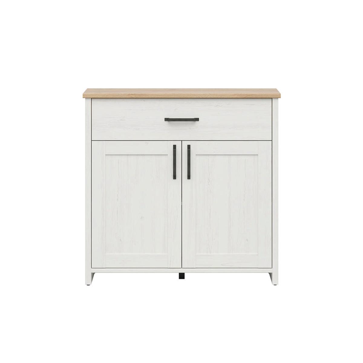 SIDEBOARD Aksel Weiß und Holz - Weiß, Holzwerkstoff (102/99/37cm) - Petits-meubles