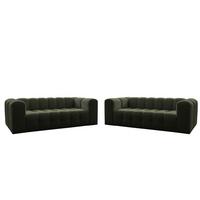SOFASET Solvie 3-3 In Tiffani - Grün, Holzwerkstoff/Textil (230/75/106cm) - Fun Möbel