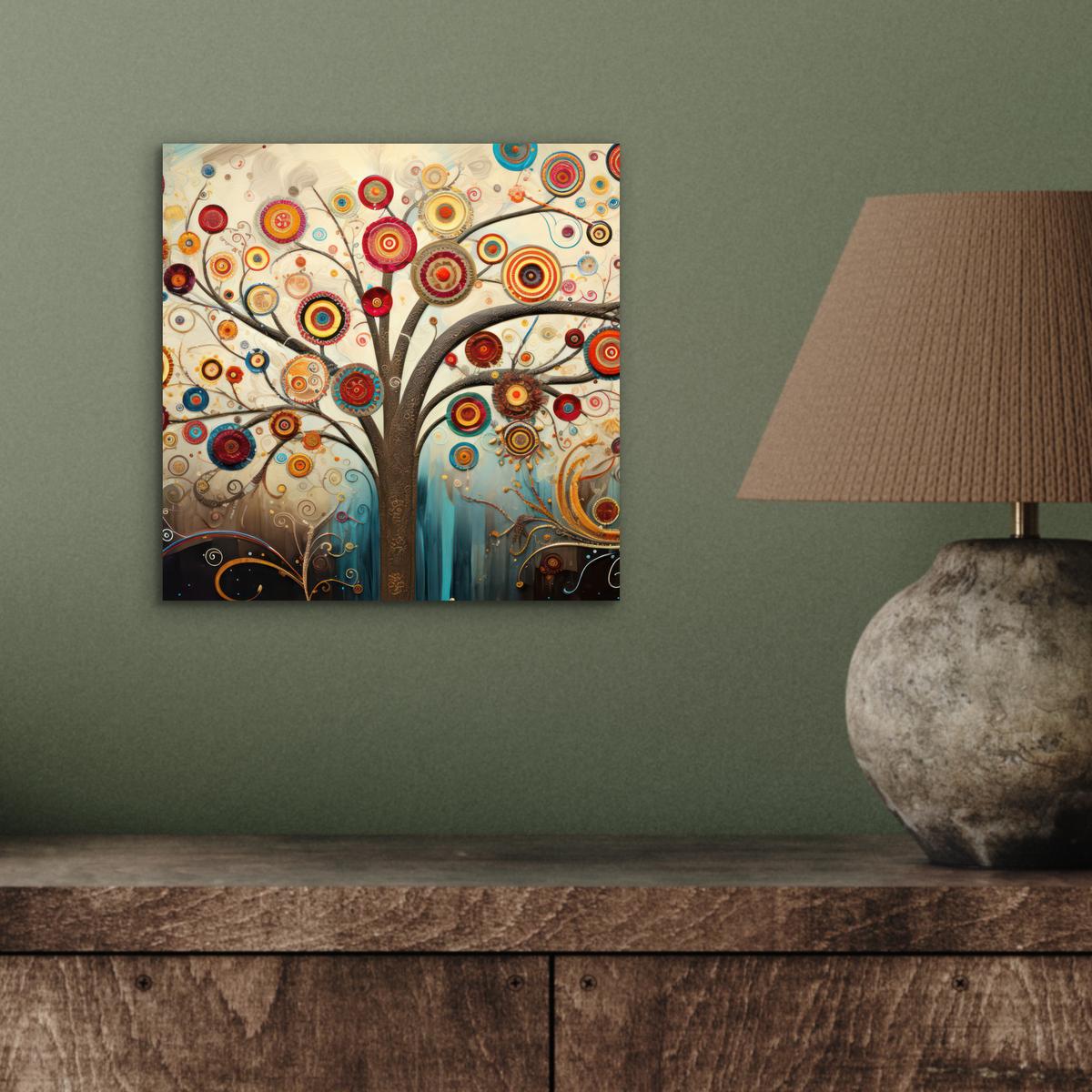 METALLBILD Baum - Baum des Lebens - Farbe 20x20 cm - Braun, Metall (20/20cm) - MuchoWow