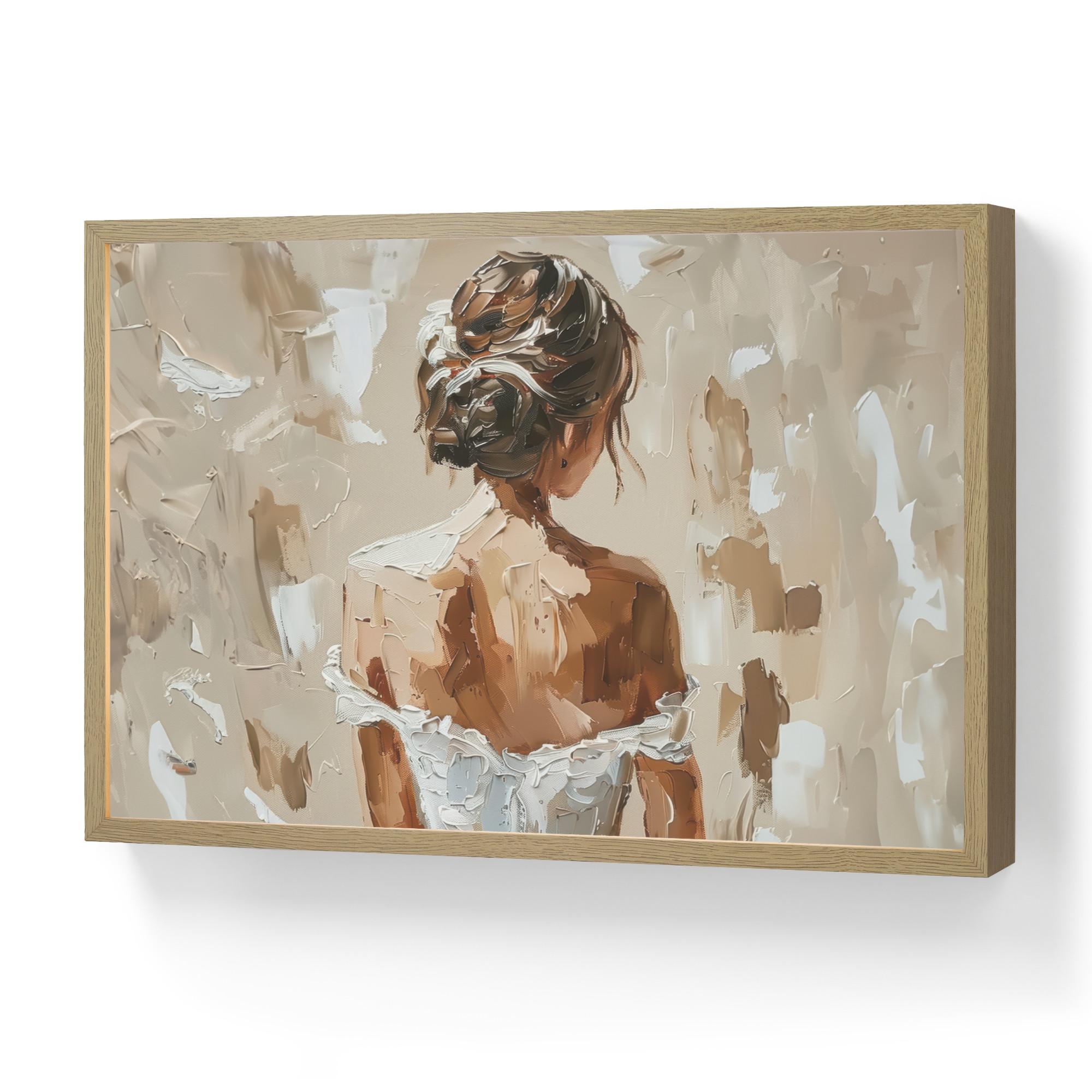 WANDLEUCHTE MIT AKKU Frau - Farbe - Abstrakt - Beige - Modern 60x40 cm - Hellbraun, Holzwerkstoff (60/40/8cm) - OnlyWow