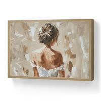 WANDLEUCHTE MIT AKKU Frau - Farbe - Abstrakt - Beige - Modern 60x40 cm - Hellbraun, Holzwerkstoff (60/40/8cm) - OnlyWow