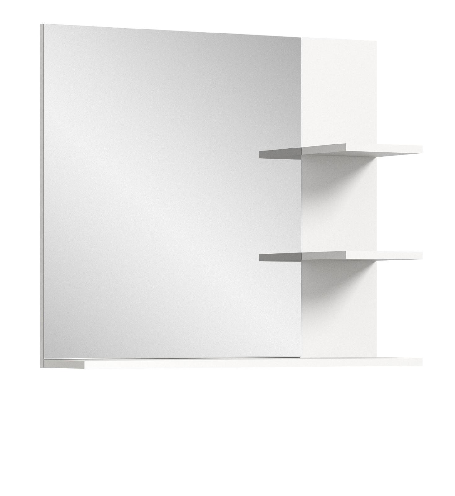 SPIEGEL Badezimmer weiß 80 cm, Wandspiegel mit Regal - Weiß, Holzwerkstoff/Metall (82/56/34cm) - Inn.Furn