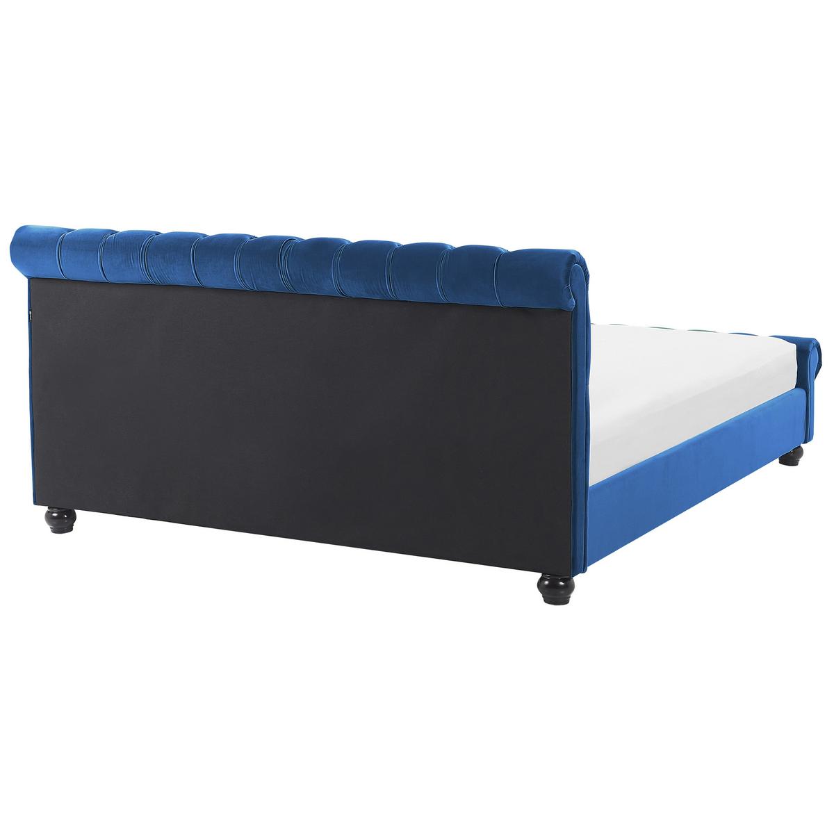 WASSERBETT 180/200cm Marineblau Avallon - Blau, Textil (180/200cm) - Beliani