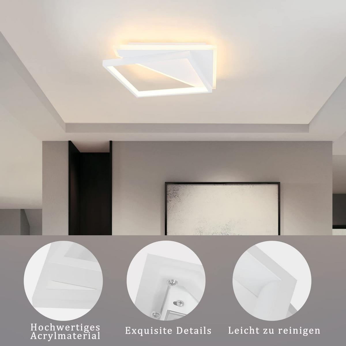 LED-DECKENLEUCHTE Halsgrimm 35.0/5.5/35.0 cm - Weiß, Metall (35/35/5.5cm) - ZMH