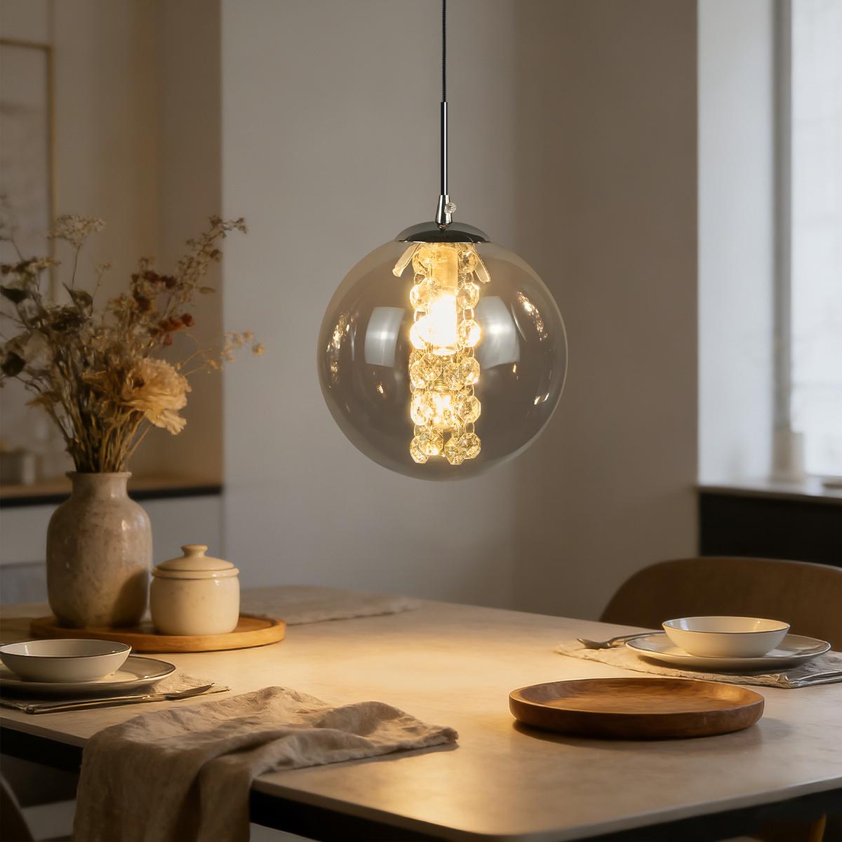 PENDELLEUCHTE Calenor 15/10/150 cm - Grau, Glas (15/10/150cm) - ZMH