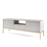 LOWBOARD STELLARE 154x39x56 cm mit 1 Schubladen und 2 Türen Grau - Goldfarben/Grau, Holzwerkstoff (154/56/39cm) - MASSENO