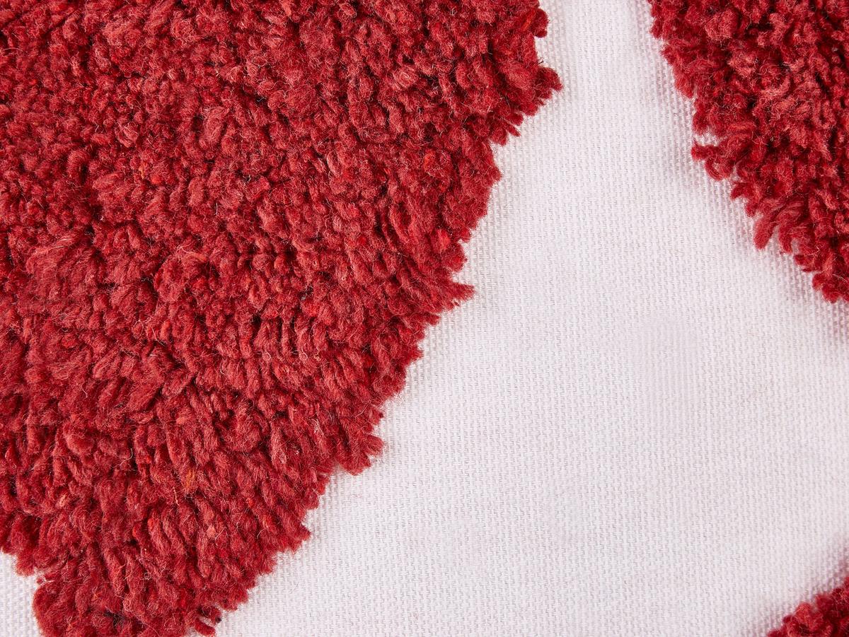 DEKOKISSEN 2er-Set Weiß 45/45 cm Mingora - Rot/Weiß, Naturmaterialien (45/45cm) - Beliani
