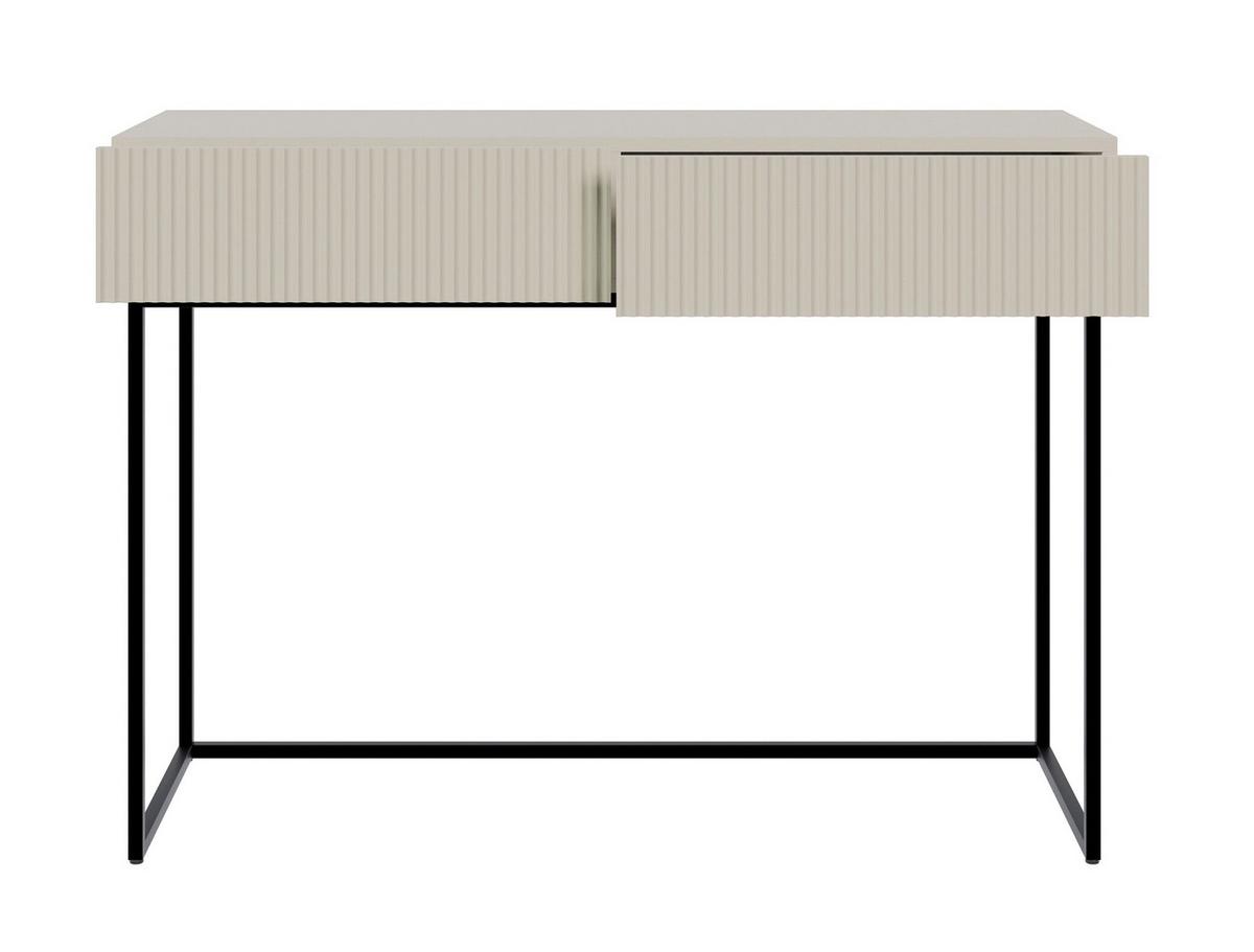 SCHMINKTISCH Veldio Graubeige mit schwarzen Beinen 110 cm - Taupe/Greige, Holzwerkstoff/Metall (110/79/40cm) - Selsey