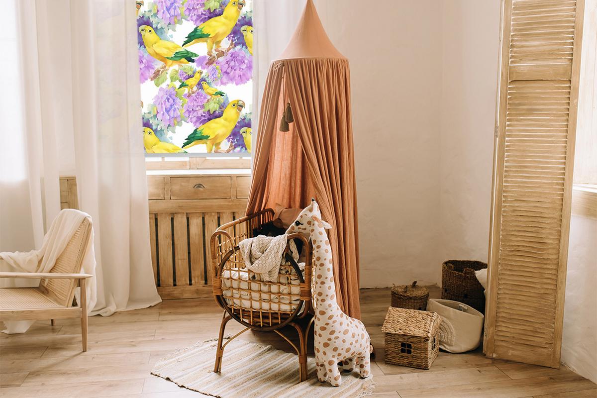 INNENROLLO - Fensterrollo - Rollo - 100x100 cm - Gelbe Papageien - Gelb, Kunststoff (100/100/0.5cm) - TULUP