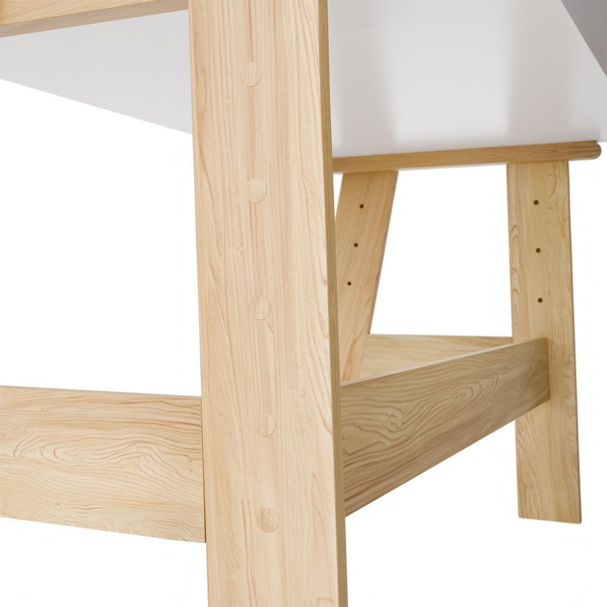 KINDERSCHREIBTISCH Fietje Plus weiß höhen- und neigungsverstellbar - Weiß, Holz (94/76/63cm) - Juskys