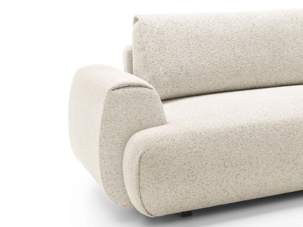 ECKSOFA ZEST Creme Geflochtener Stoff mit Schlaffunktion - Creme, Holz (270/167cm) - MASSENO