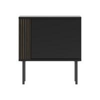NACHTTISCH 1D 53 Notte 06 - Nussbaumfarben/Schwarz, Holzwerkstoff/Metall (53/57/37cm) - MIRJAN24