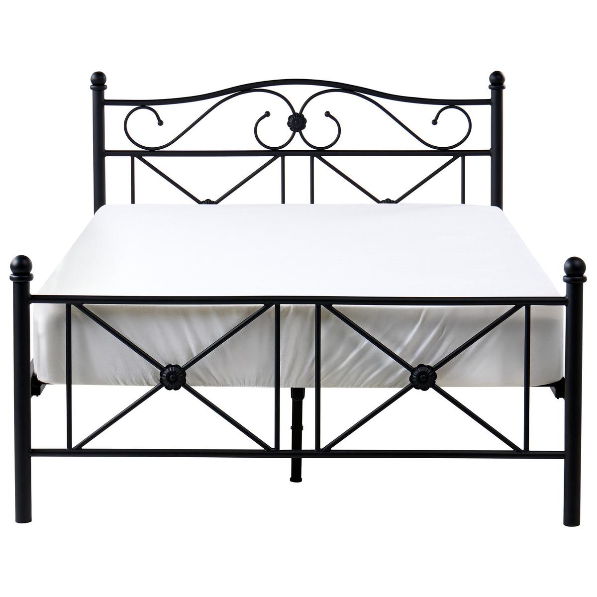 BETT mit Lattenrost 120/200 cm Schwarz Rodez - Schwarz, Metall (120/200cm) - Beliani