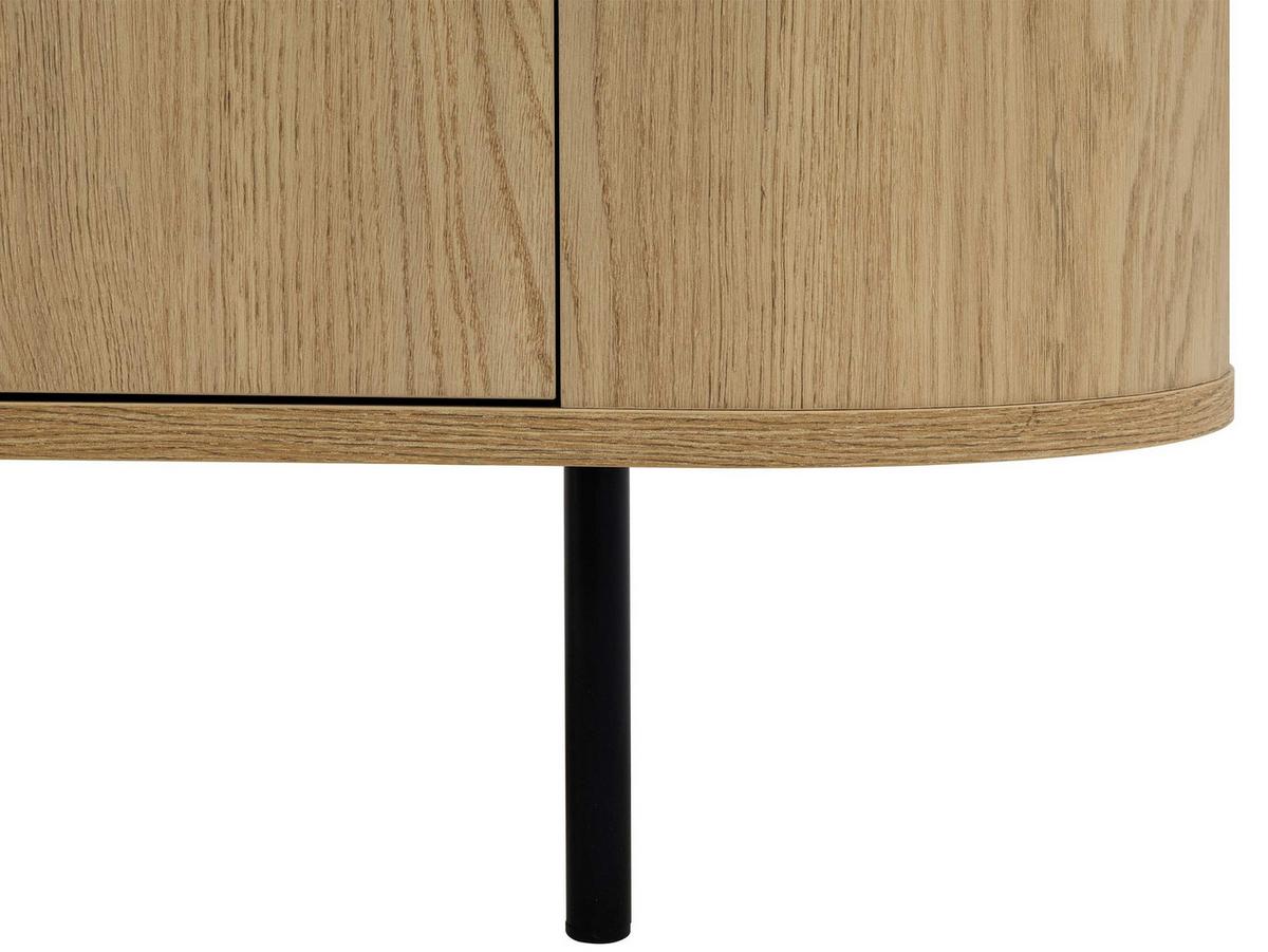 KOMMODE Lygrint 180 2D - Eichefarben/Schwarz, Holzwerkstoff/Metall (184/75/40cm) - MIRJAN24