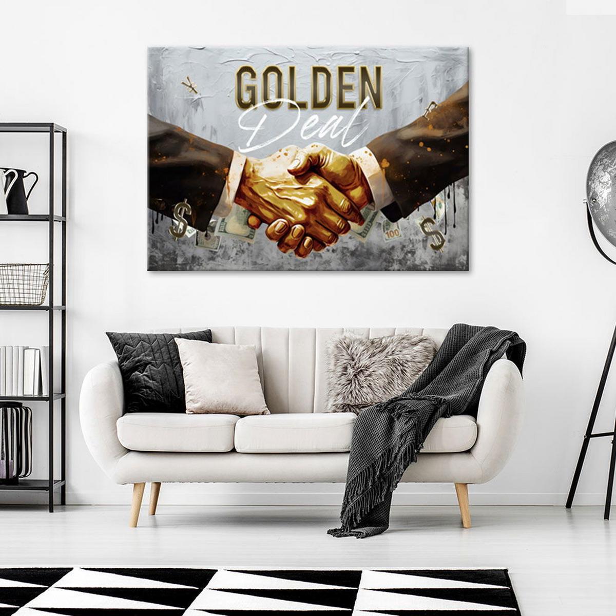 KUNSTDRUCK Gold 100/70 cm - Goldfarben, Textil (100/70cm) - KUNSTLOFT