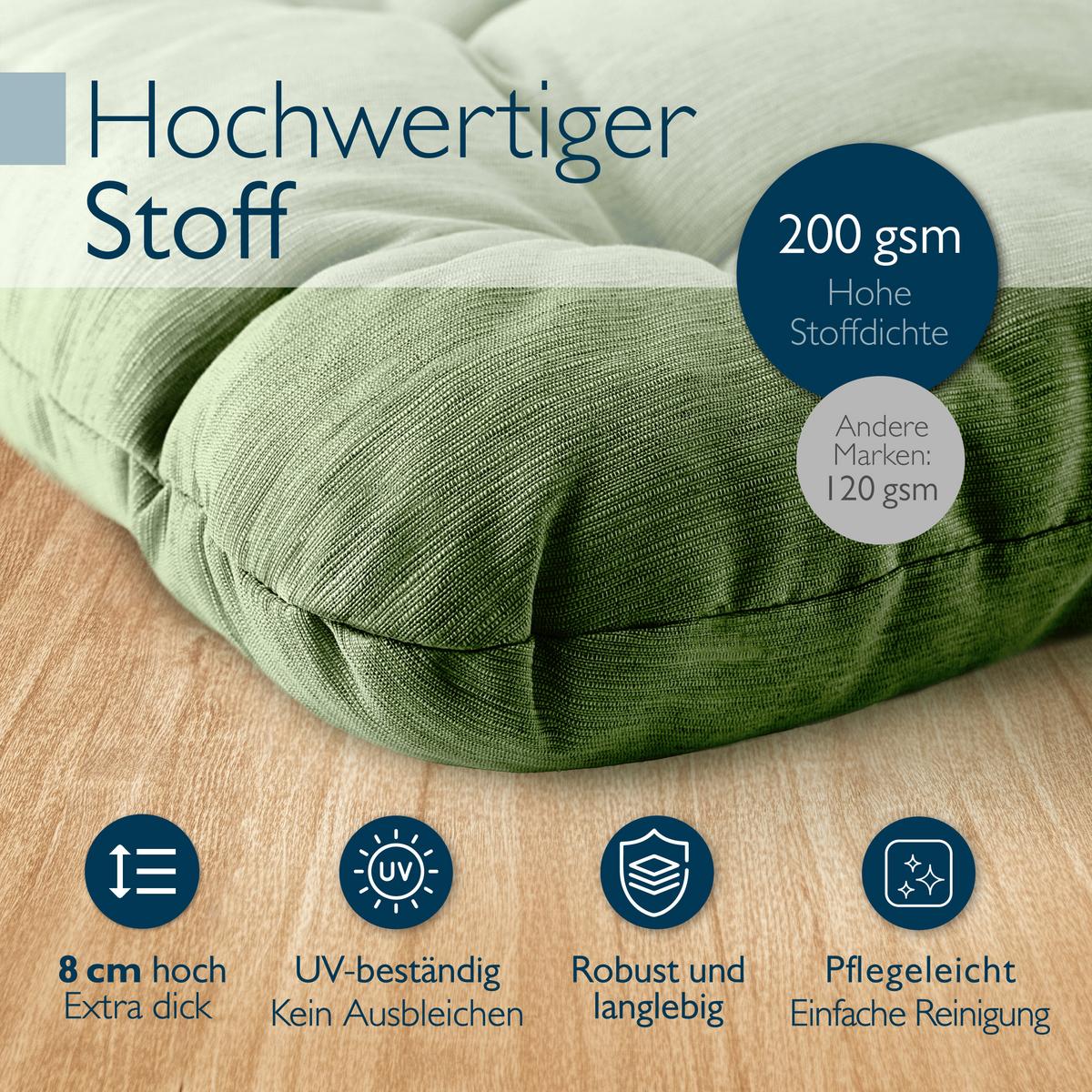 STUHLKISSEN HighLux SK 40x40x8cm Dunkelgrün (4tlg) - Dunkelgrün, Textil (40/40cm) - Beautissu 